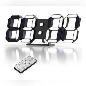 3D LED Wall/Desk Alarm Clock with Remote Control